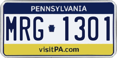 PA license plate MRG1301