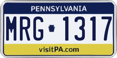 PA license plate MRG1317