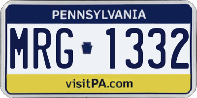 PA license plate MRG1332