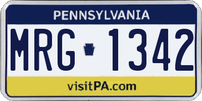 PA license plate MRG1342