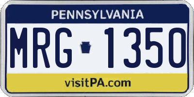 PA license plate MRG1350