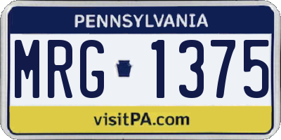 PA license plate MRG1375