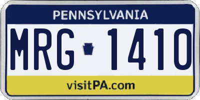 PA license plate MRG1410