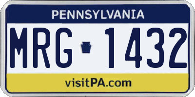 PA license plate MRG1432