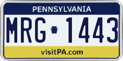 PA license plate MRG1443