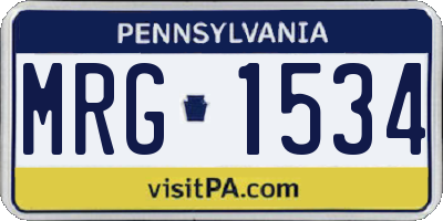 PA license plate MRG1534