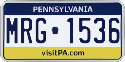 PA license plate MRG1536