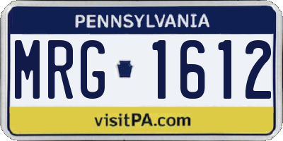 PA license plate MRG1612