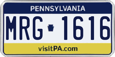 PA license plate MRG1616