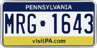 PA license plate MRG1643