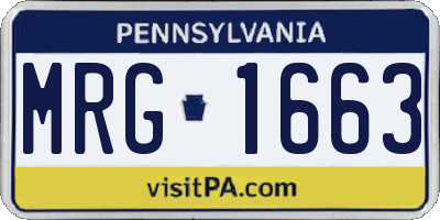 PA license plate MRG1663