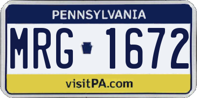 PA license plate MRG1672