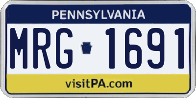 PA license plate MRG1691