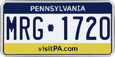 PA license plate MRG1720