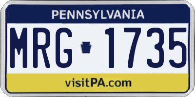 PA license plate MRG1735