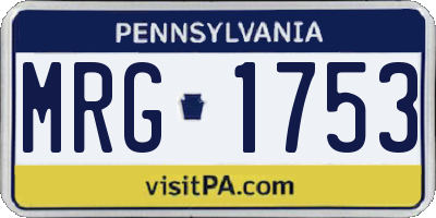 PA license plate MRG1753