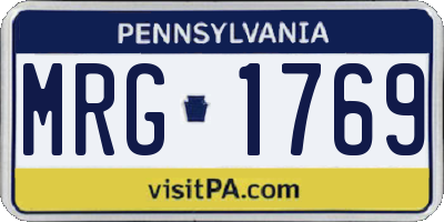 PA license plate MRG1769
