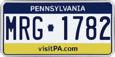 PA license plate MRG1782