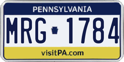 PA license plate MRG1784