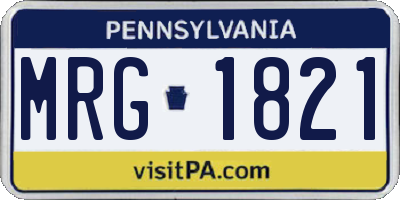 PA license plate MRG1821