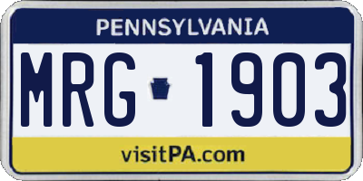 PA license plate MRG1903