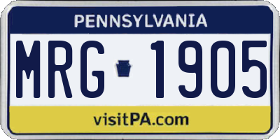 PA license plate MRG1905