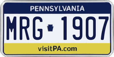 PA license plate MRG1907