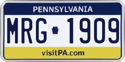 PA license plate MRG1909
