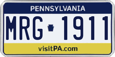 PA license plate MRG1911
