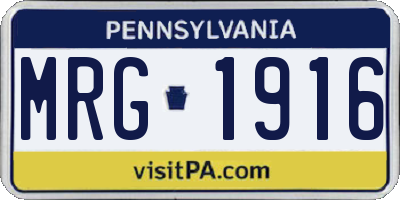 PA license plate MRG1916