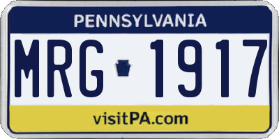 PA license plate MRG1917