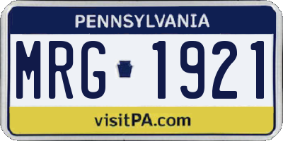 PA license plate MRG1921