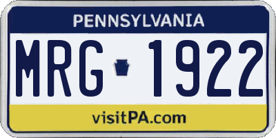 PA license plate MRG1922