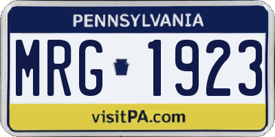 PA license plate MRG1923