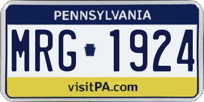 PA license plate MRG1924