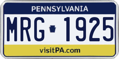 PA license plate MRG1925