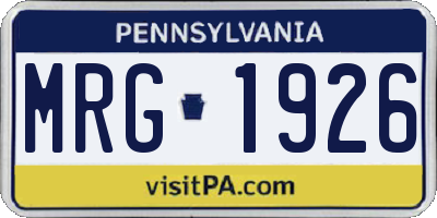 PA license plate MRG1926