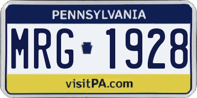 PA license plate MRG1928
