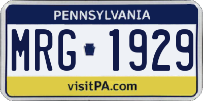 PA license plate MRG1929