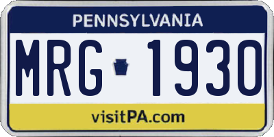 PA license plate MRG1930
