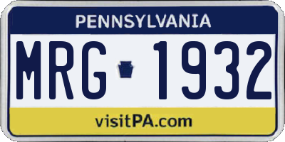 PA license plate MRG1932