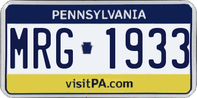 PA license plate MRG1933