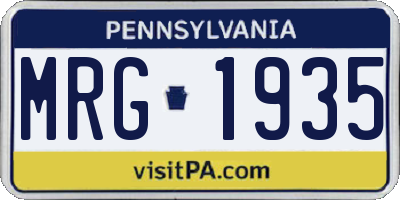 PA license plate MRG1935