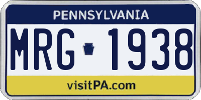 PA license plate MRG1938