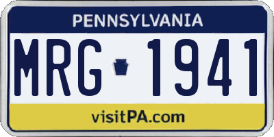 PA license plate MRG1941