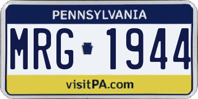 PA license plate MRG1944