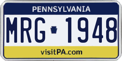 PA license plate MRG1948