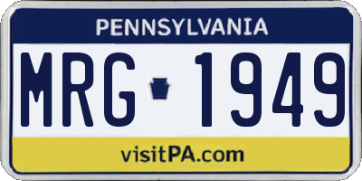 PA license plate MRG1949