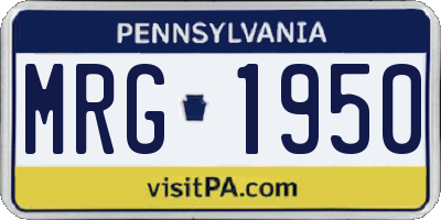 PA license plate MRG1950