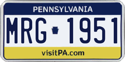 PA license plate MRG1951